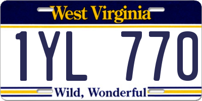 WV license plate 1YL770