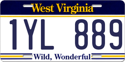 WV license plate 1YL889