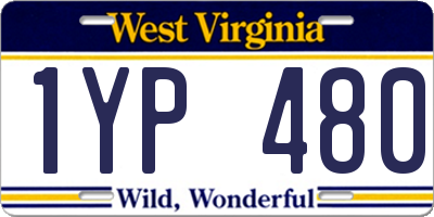 WV license plate 1YP480