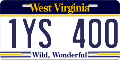 WV license plate 1YS400