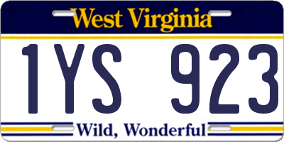 WV license plate 1YS923