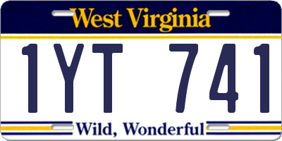 WV license plate 1YT741