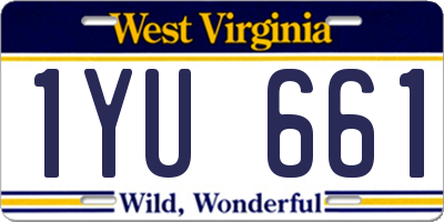 WV license plate 1YU661