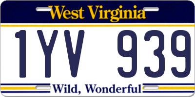 WV license plate 1YV939