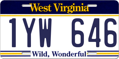 WV license plate 1YW646