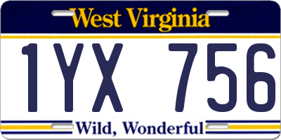 WV license plate 1YX756