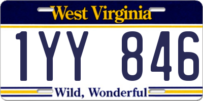 WV license plate 1YY846