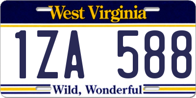 WV license plate 1ZA588