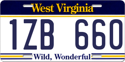 WV license plate 1ZB660