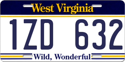 WV license plate 1ZD632