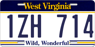 WV license plate 1ZH714