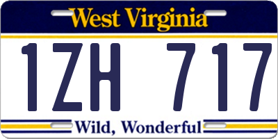 WV license plate 1ZH717