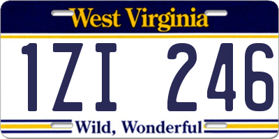 WV license plate 1ZI246