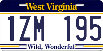 WV license plate 1ZM195