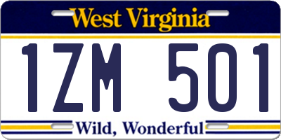WV license plate 1ZM501