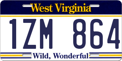 WV license plate 1ZM864
