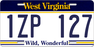 WV license plate 1ZP127