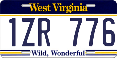 WV license plate 1ZR776
