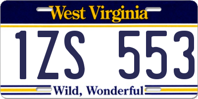 WV license plate 1ZS553