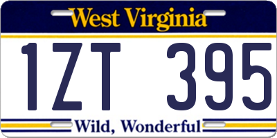 WV license plate 1ZT395