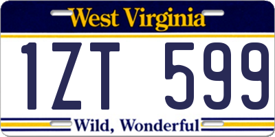 WV license plate 1ZT599