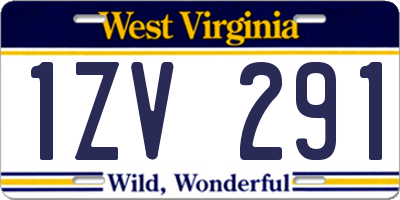 WV license plate 1ZV291