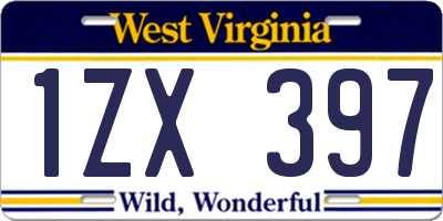 WV license plate 1ZX397