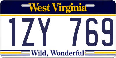 WV license plate 1ZY769