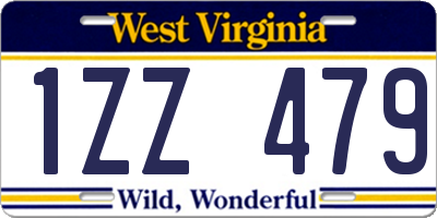 WV license plate 1ZZ479