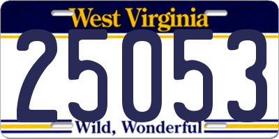 WV license plate 25053