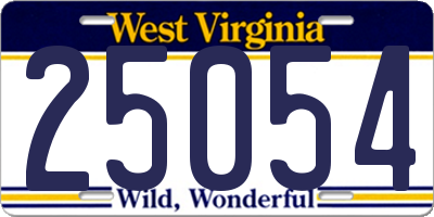 WV license plate 25054