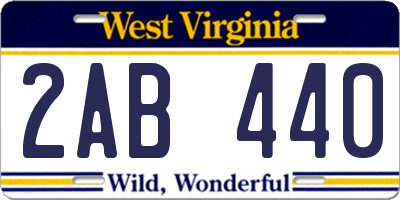 WV license plate 2AB440