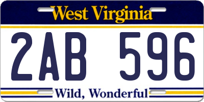 WV license plate 2AB596