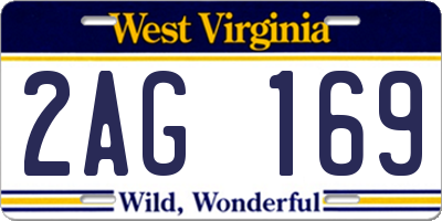 WV license plate 2AG169