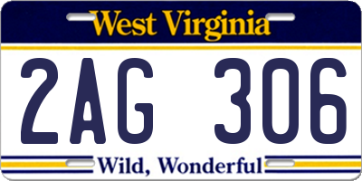 WV license plate 2AG306