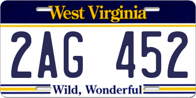 WV license plate 2AG452