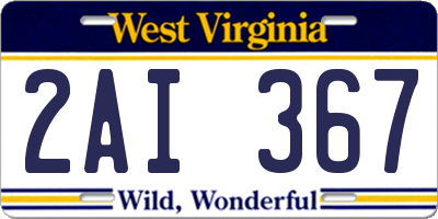 WV license plate 2AI367