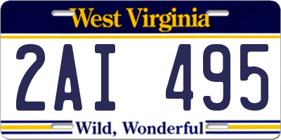 WV license plate 2AI495