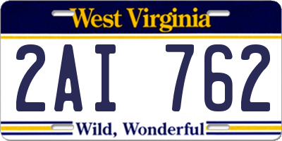 WV license plate 2AI762