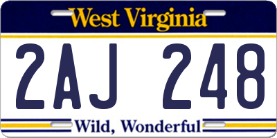WV license plate 2AJ248