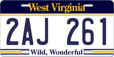 WV license plate 2AJ261