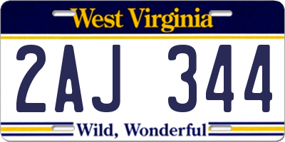 WV license plate 2AJ344