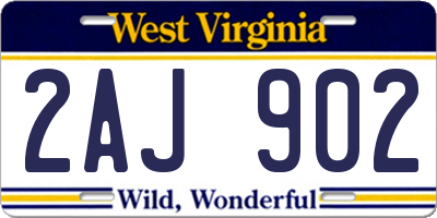 WV license plate 2AJ902
