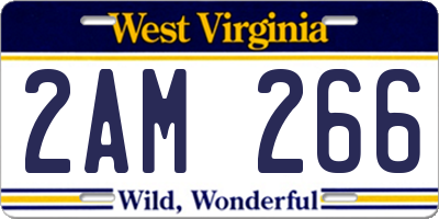 WV license plate 2AM266