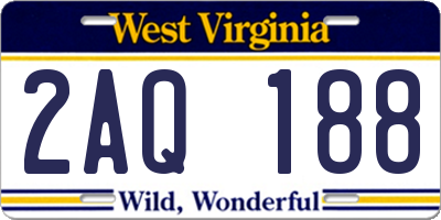 WV license plate 2AQ188