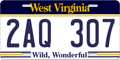 WV license plate 2AQ307