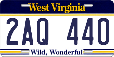 WV license plate 2AQ440