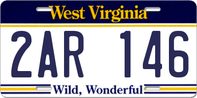 WV license plate 2AR146