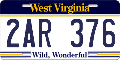 WV license plate 2AR376