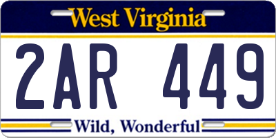 WV license plate 2AR449